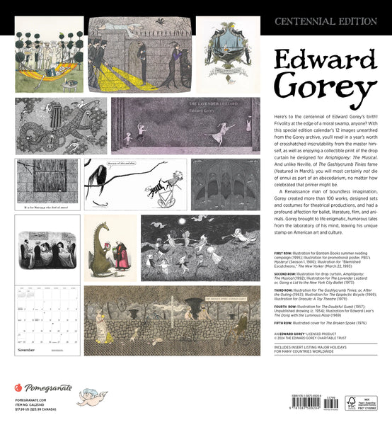 2025 Edward Gorey Wall Calendar GoreyStore