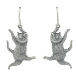 Dancing Cat Earrings Sterling Silver - GoreyStore