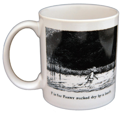 F is for Fanny sucked dry by a leech Mug - GoreyStore