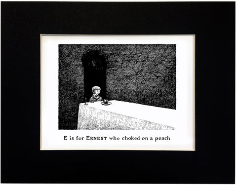 E is for Ernest who choked on a peach Print - GoreyStore
