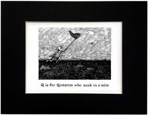 Q is for Quentin who sank in a mire Print - GoreyStore