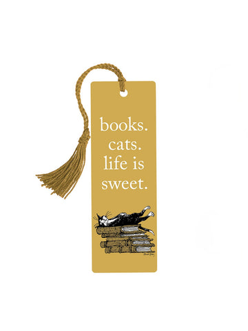 Books. Cats. Life is Sweet. Bookmark - GoreyStore