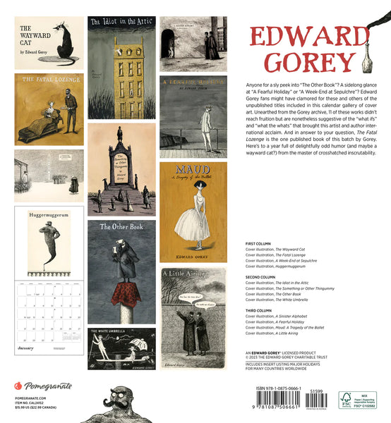 Edward Gorey 2024 Wall Calendar GoreyStore