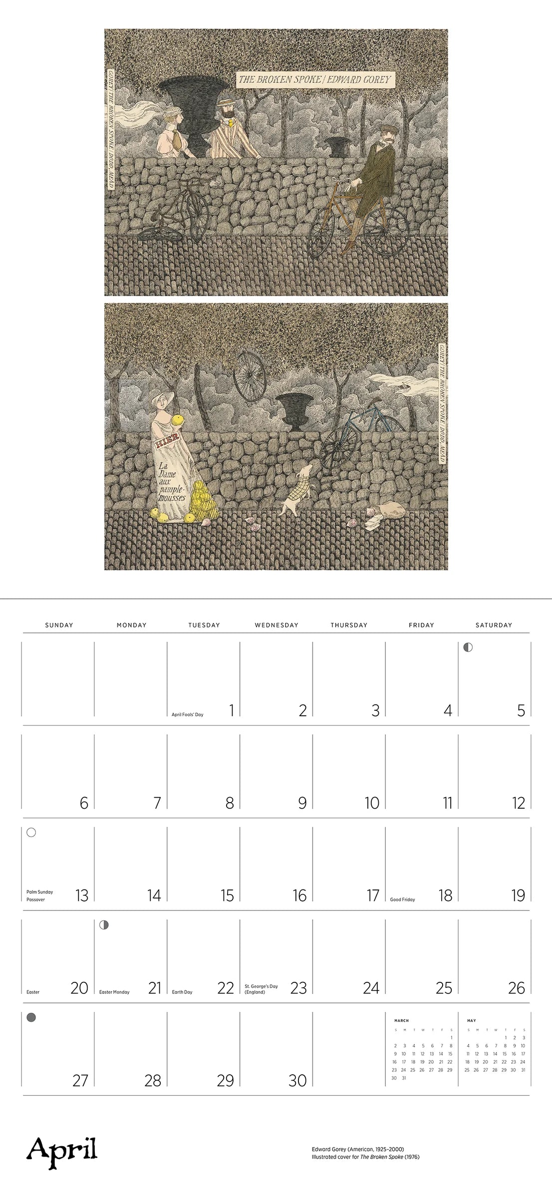 2025 Edward Gorey Wall Calendar