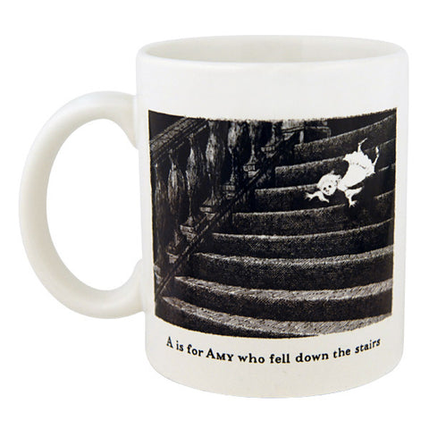 A is for Amy who fell down the stairs Mug - GoreyStore