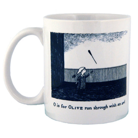 O is for Olive run through with an awl Mug - GoreyStore