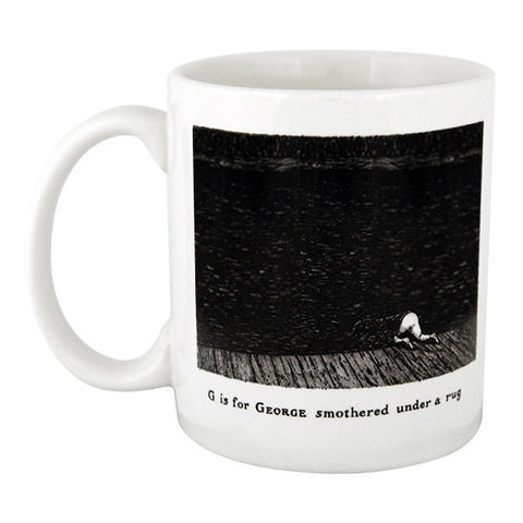 G is for George smothered under a rug Mug - GoreyStore