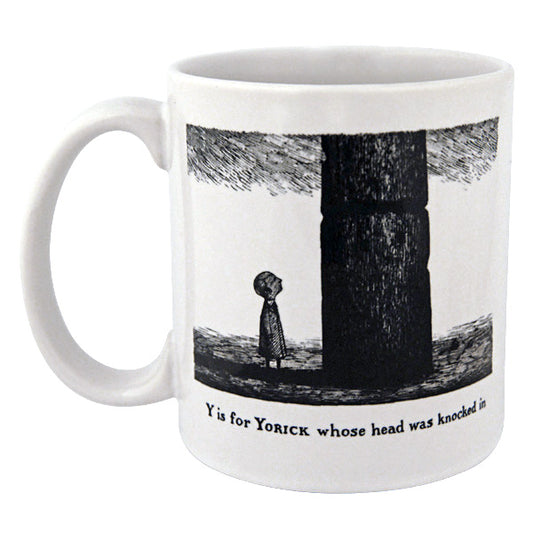 Y is for Yorick whose head was knocked in Mug - GoreyStore