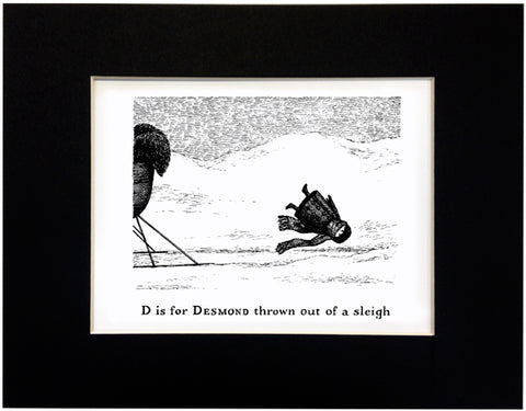 D is for Desmond thrown out of a sleigh Print - GoreyStore