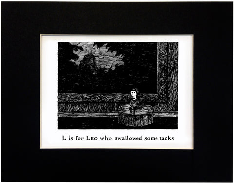 L is for Leo who swallowed some tacks Print - GoreyStore