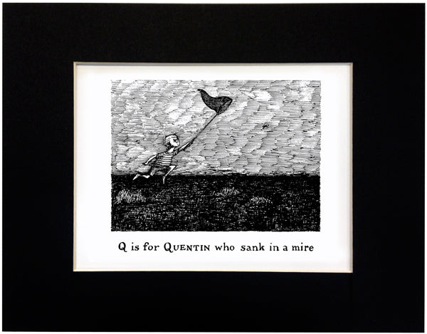 Q is for Quentin who sank in a mire Print - GoreyStore