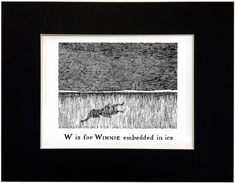 W is for Winnie embedded in ice Print - GoreyStore