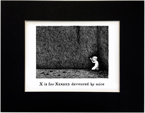 X is for Xerxes devoured by mice Print - GoreyStore
