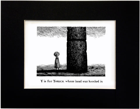 Y is for Yorick whose head was knocked in Print - GoreyStore