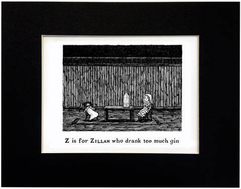 Z is for Zillah who drank too much gin Print - GoreyStore