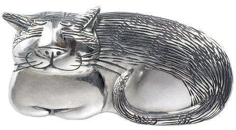Cozy Cat Pin Sterling Silver - GoreyStore