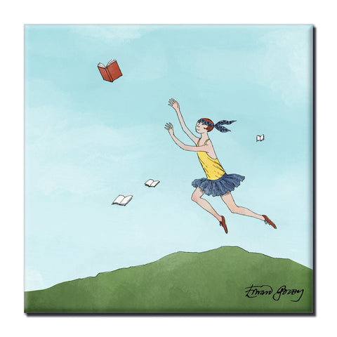 Flying Books Square Magnet - GoreyStore